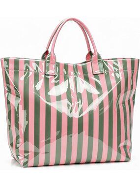 Large Waterproof Striped Tote Bag for Women | Stylish Beach Handbag